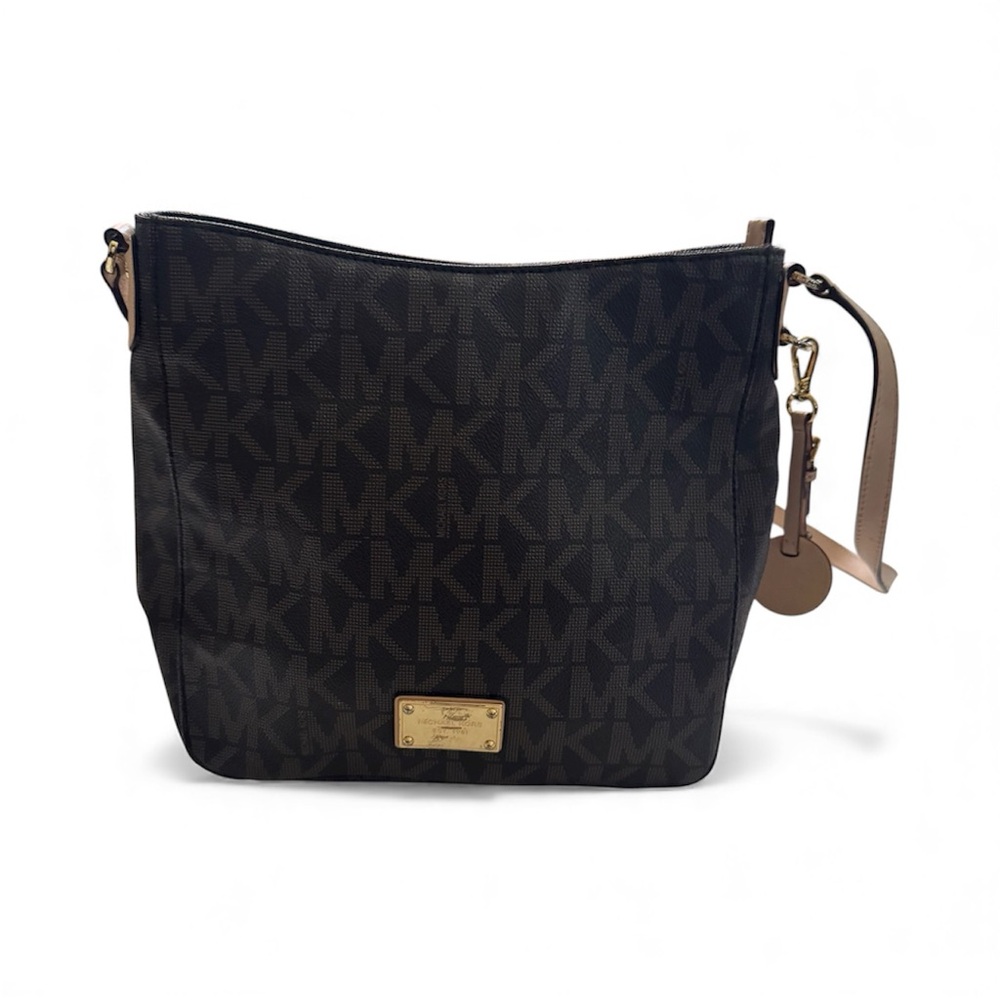 Michael Kors Signature Black and Tan Shoulder Bag